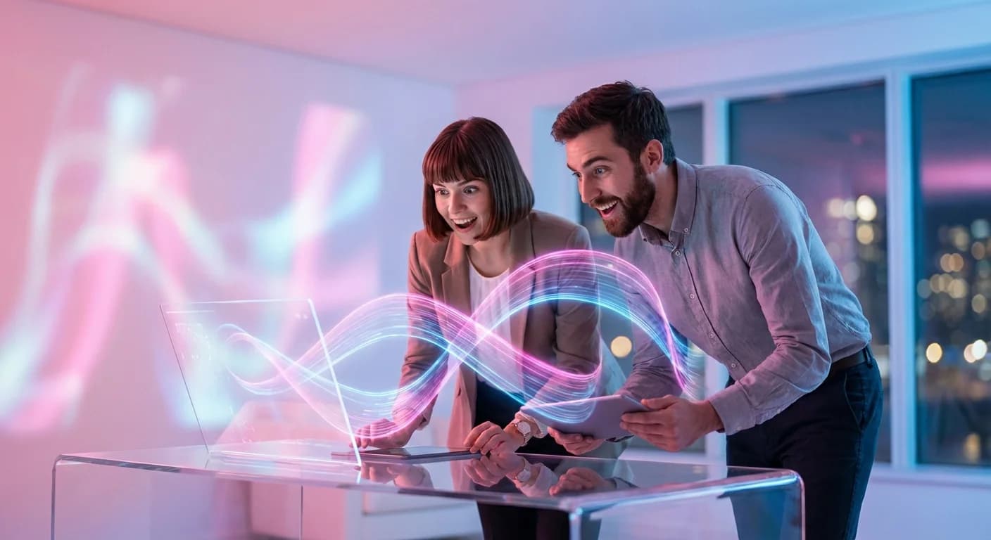 Professionals collaborating on workflow connections