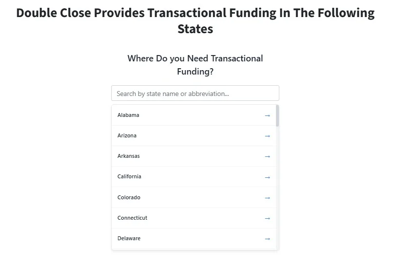 Mobile-friendly state search dropdown